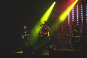 Luka Basi with his band performing at masion Rakičan.