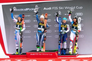 Audi FIS Alpine Ski World Cup Women's Giant Slalom on February 15, 2020 in Kranjska Gora Slovenia.