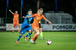 2019 UEFA Euro Women's World Cup Qualification match for the 2021 European championship Netherlands vs. Slovenia in Women's international football at Fazanerija stadium, Slovenia.