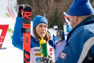 Audi FIS Alpine Ski World Cup Women's Giant Slalom on February 15, 2020 in Kranjska Gora Slovenia.