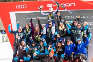 Audi FIS Alpine Ski World Cup Women's Giant Slalom on February 15, 2020 in Kranjska Gora Slovenia.