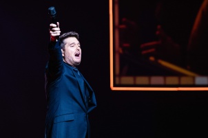 Michael Buble performing in Wiener Stadthalle in Vienna.