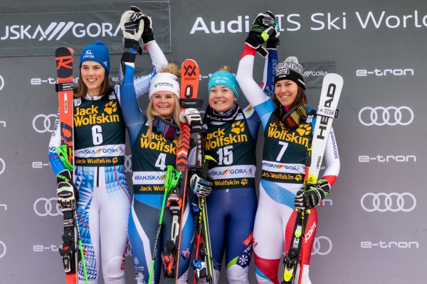 Audi FIS Alpine Ski World Cup Women's Giant Slalom on February 15, 2020 in Kranjska Gora Slovenia.